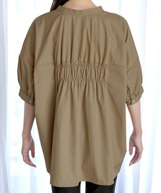 Tiaclasse 【洗える】バックギャザーシャツ ベージュ