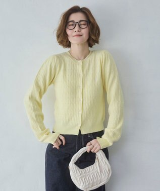 WEGO 【26年春新作】別注USPOLOケーブルニットカーデ ライトイエロー
