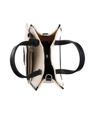 INTER-CHAUSSURES 【RIPANI】レザーハンドルフェルトバッグ ブラックコンビ