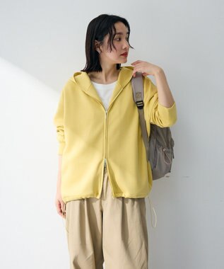 Green Parks ダブルＺＩＰ裾ドロストパーカー Yellow