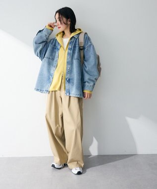 Green Parks ダブルＺＩＰ裾ドロストパーカー Gray Mixture