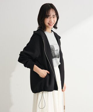 Green Parks ダブルＺＩＰ裾ドロストパーカー Black