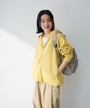 Green Parks ダブルＺＩＰ裾ドロストパーカー Yellow