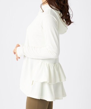 OP／FILA 【Ocean Pacific】バックフリルラッシュガード パーカー オフホワイト