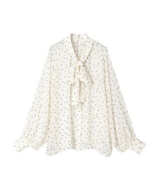 Green Parks AnriettMusee シアーボウタイブラウス Dot