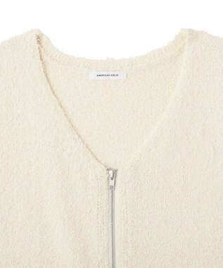 AMERICAN HOLIC ダブルZIPシャギーニットベスト Ivory