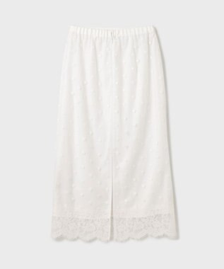 GRACE CONTINENTAL ドットチュールタイトスカート ホワイト