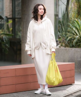 Green Parks ダブルＺＩＰ裾ドロストパーカー Light Beige