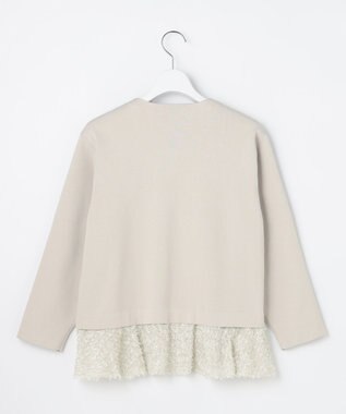 自由区 S 【SHIHOさん着用】ジャカードコンビ カーディガン ベージュ