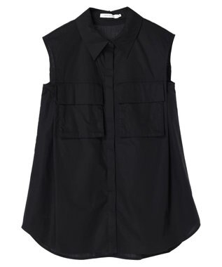 AMERICAN HOLIC ノースリーブＷポケットシャツ Black