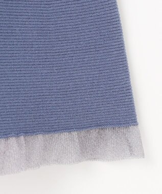 ANY SIS シアーフリルペプラム ニット スモーキーブルー