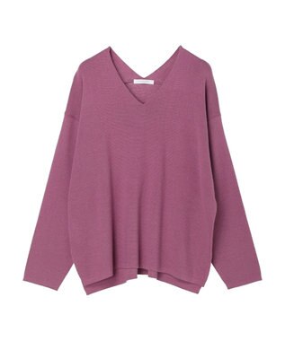 Green Parks 洗える　ミラノリブ編みニットプルオーバー Purple