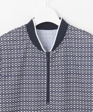 23区GOLF 【WOMEN】サンベールメッシュ モノグラムハーフジップ ネイビー系5