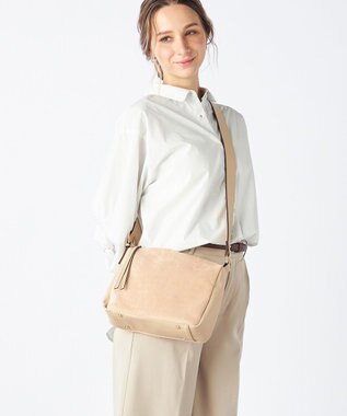 LA BAGAGERIE 【maison vert】 【チェーンチャーム・ミニポーチ付き】2WAYベルトワンショルダー ベージュ
