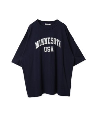 WEGO 【ユニセックス着用ITEM】カレッジロゴプリントT（SS） ネイビー