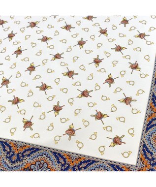 Marca 【伝統横濱スカーフ】ホルン  小判 シルクツイル スカーフ オレンジ