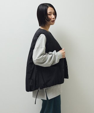 Green Parks サイドZIP中綿コクーンベスト Black
