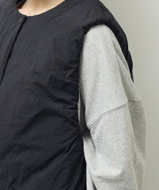 Green Parks サイドZIP中綿コクーンベスト Black