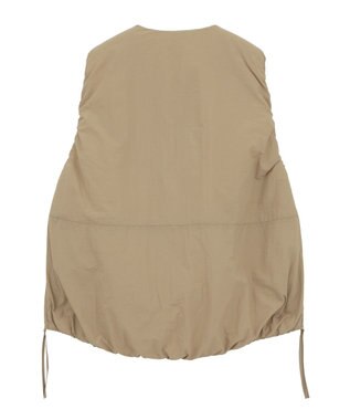 Green Parks サイドZIP中綿コクーンベスト Beige