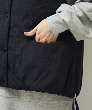 Green Parks サイドZIP中綿コクーンベスト Black