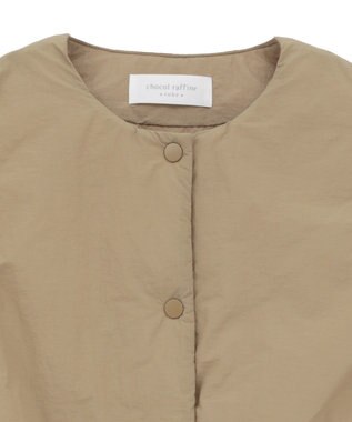 Green Parks サイドZIP中綿コクーンベスト Beige