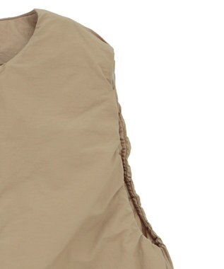 Green Parks サイドZIP中綿コクーンベスト Beige