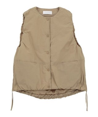 Green Parks サイドZIP中綿コクーンベスト Beige