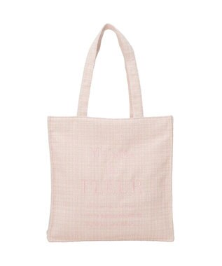 Maison de FLEUR ツイードロゴ刺繍スクエアトートバッグ Pink