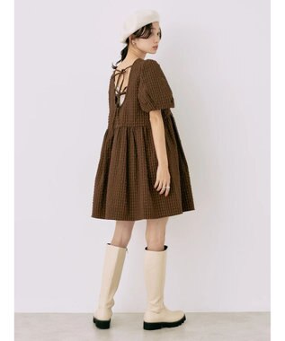 earth music&ecology バックオープンチュニックワンピース Brown