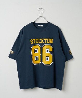 WEGO 【ユニセックス着用ITEM/手洗い可/MLサイズ】フットボールBIG　T（S） ネイビー