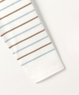 J.PRESS LADIES S バスクボーダー カットソー アクア＆ベージュボーダー系