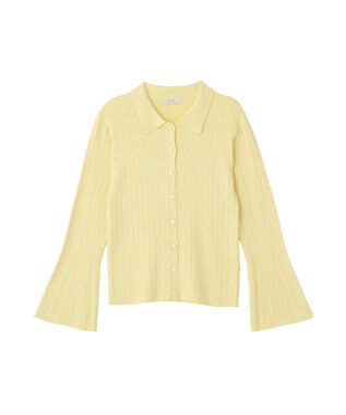 earth music&ecology レギュラーカラーニットカーディガン Yellow