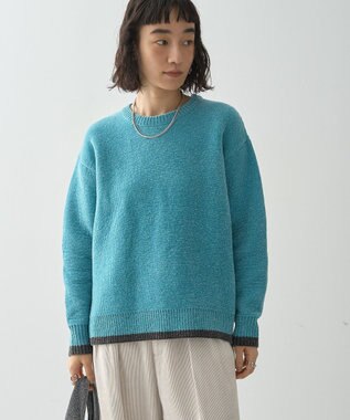  バイカラーニットプルオーバー