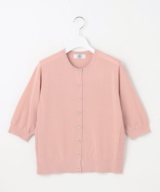 J.PRESS LADIES S 【洗える・抗菌防臭】COTTON ACETATE DRY クルーネック カーディガン ピンク系