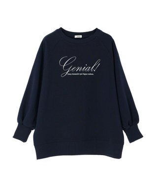 earth music&ecology 裏毛ロゴチュニック Navy