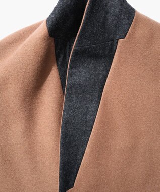 ATON BOMOU MELTON | ショールカラーコート CAMEL