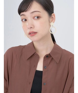 earth music&ecology シアーボーイズライクシャツ Brown