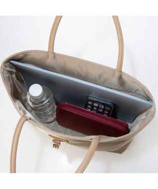 UNBILLION VERYコラボ ペルケ perche / 牛革フラップナイロントートバッグ ベージュ