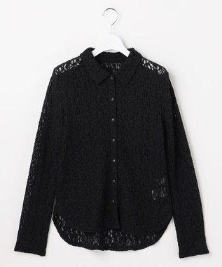 ANY SIS L レース シャツ ブラック