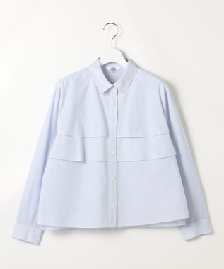 J.PRESS LADIES 【WEB限定カラーあり】COTTON TEX ブラウス ライトグレーストライプ系