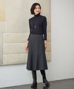 J.PRESS LADIES 【洗える】VIS/PE MILANO ニット スカート グレー系