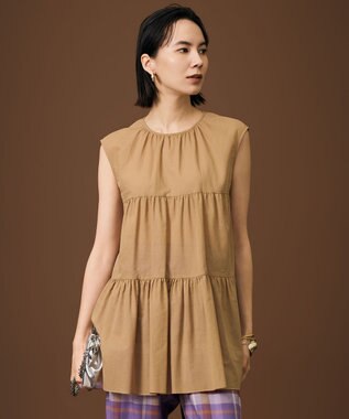 自由区 S ノースリーブコットン ブラウス