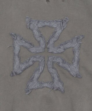 WEGO 【ユニセックス着用ITEM】ブリーチハトメロゴプルオーバー グレー