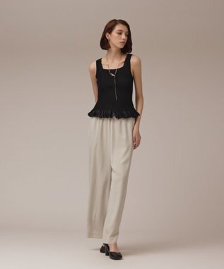 GRACE CONTINENTAL シアーフリルニットトップ ブラック