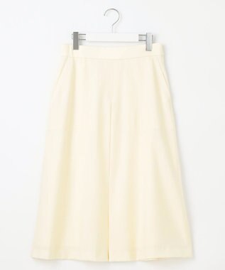 自由区 【洗える】ウォッシャブルハイカウントフラノ タックスカート アイボリー系