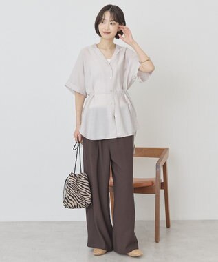 AMERICAN HOLIC 【先行予約】【マルチ機能】ベルト付カイキンシャツ Light Beige