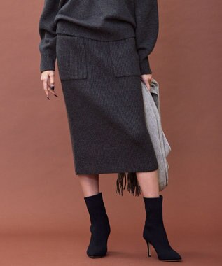 BEIGE， DOUAI / ニットスカート C Gray