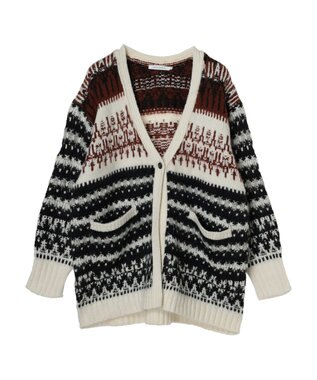 AMERICAN HOLIC フェアアイル柄ニットカーディガン Brown