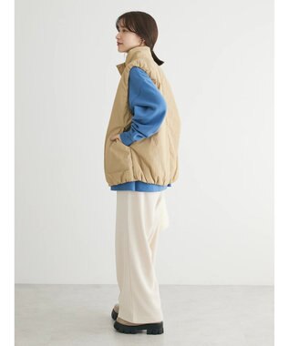 Green Parks 中わたスタンドカラーベスト Beige