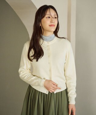 #Newans 【カシミヤ混】コンパクトニットカーディガン オフ